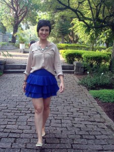 Azul, dourado e rosa