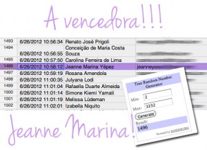 Resultado do sorteio do blog!
