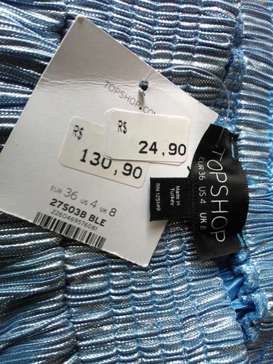 @hojevouassimoff olha que achadinho. Saia linda da Topshop - JK Iguatemi, de 130,90 por 24,90