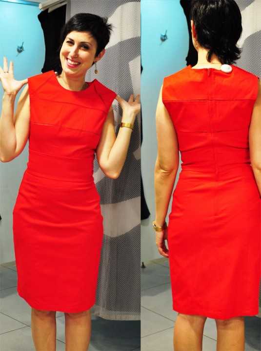 vestido de tecido brim