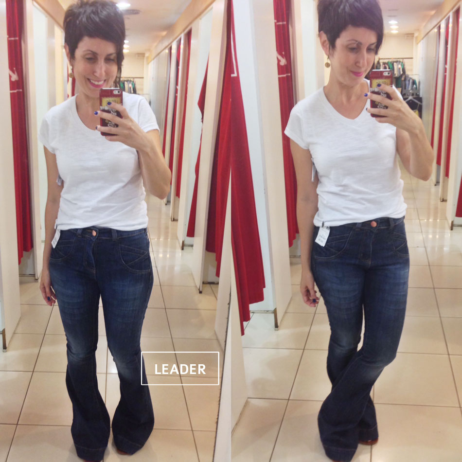 calça flare jeans cintura alta clara